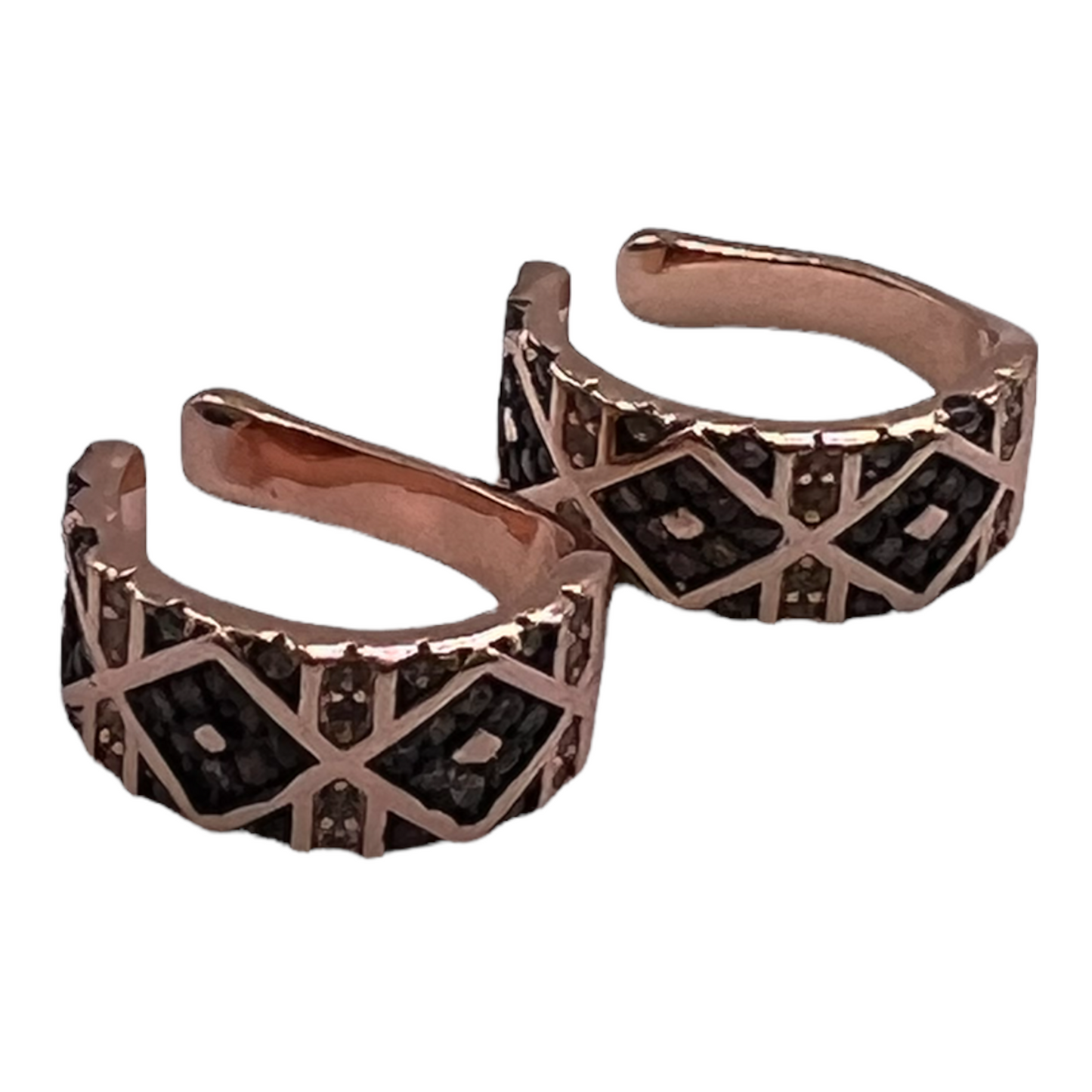Solid Sterling Silver, 14K Rose Gold Hook French Earrings