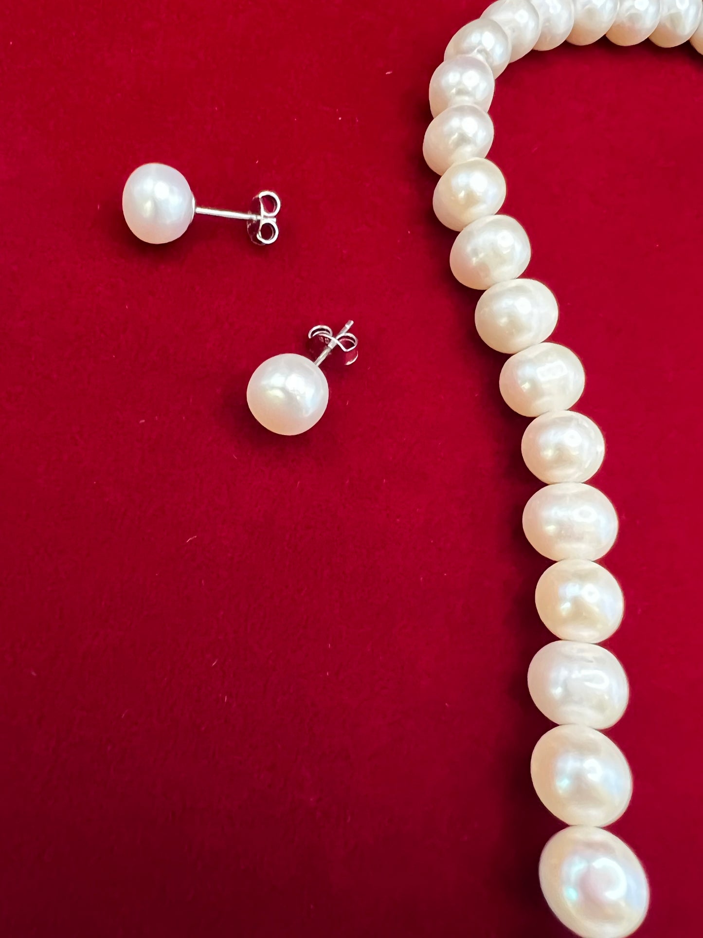 Real Pearl Necklace Sterling Silver Clasp