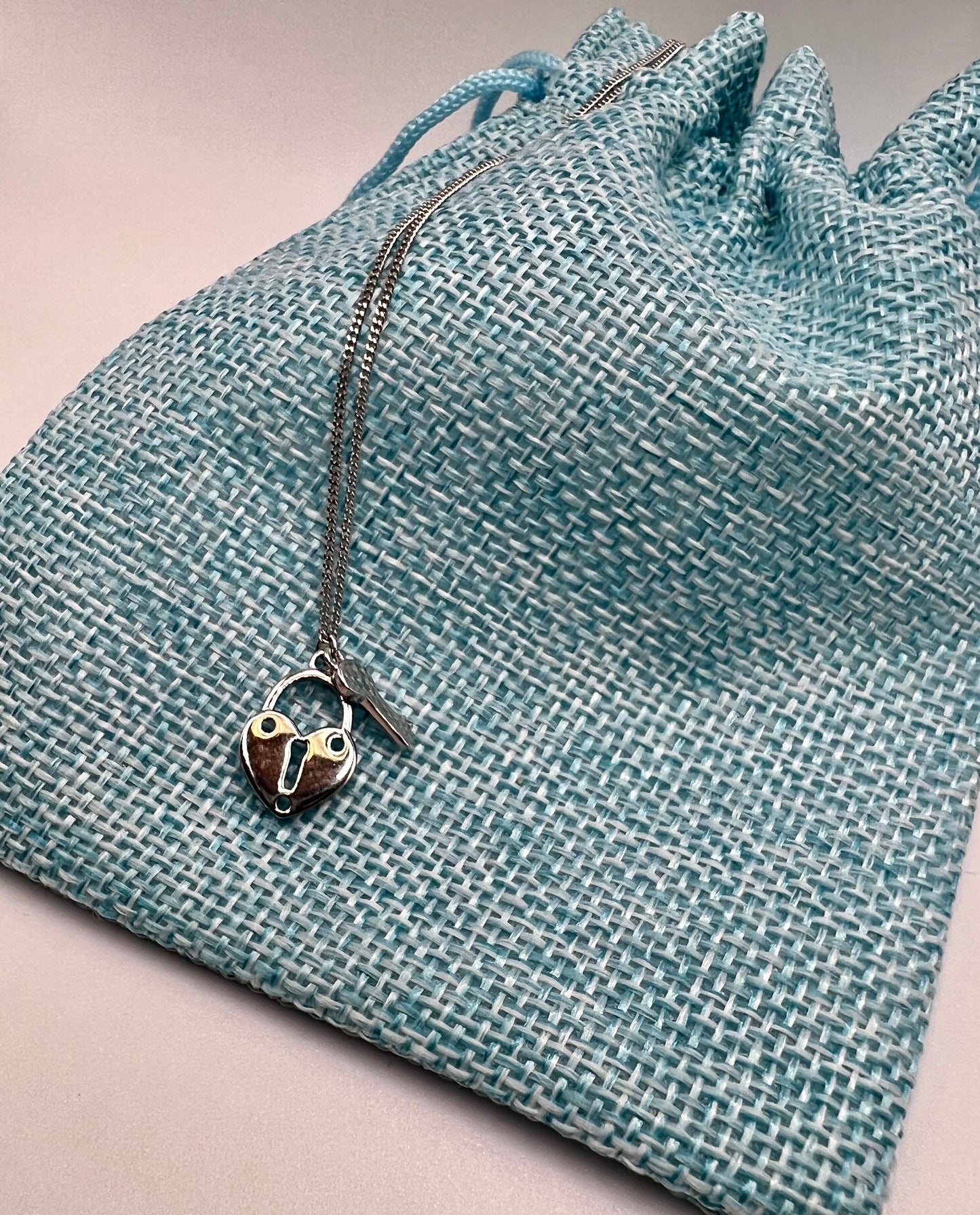 Sterling Silver Neckless With Lock and Key Pendant