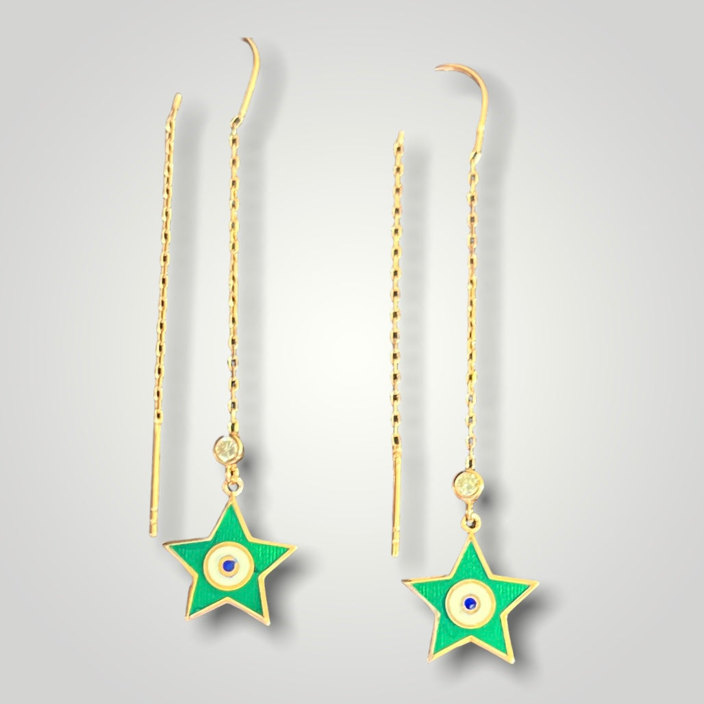 Star Silver Enamel Earrings