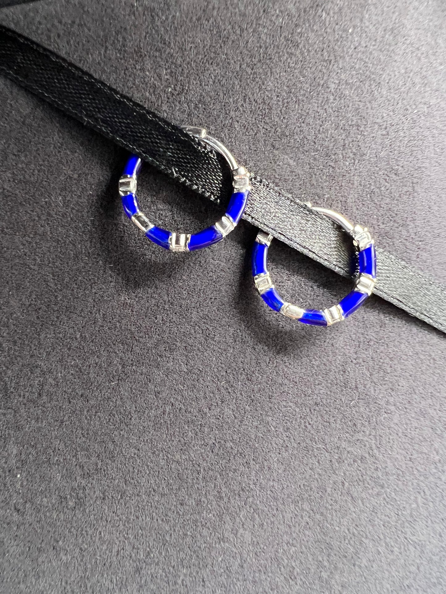 Hoop Sterling Silver Colored Earrings