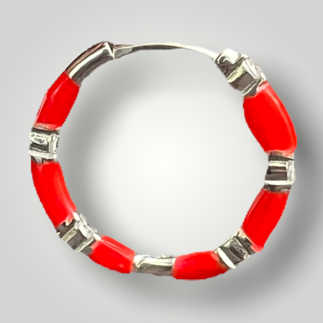 Hoop Sterling Silver Colored Earrings