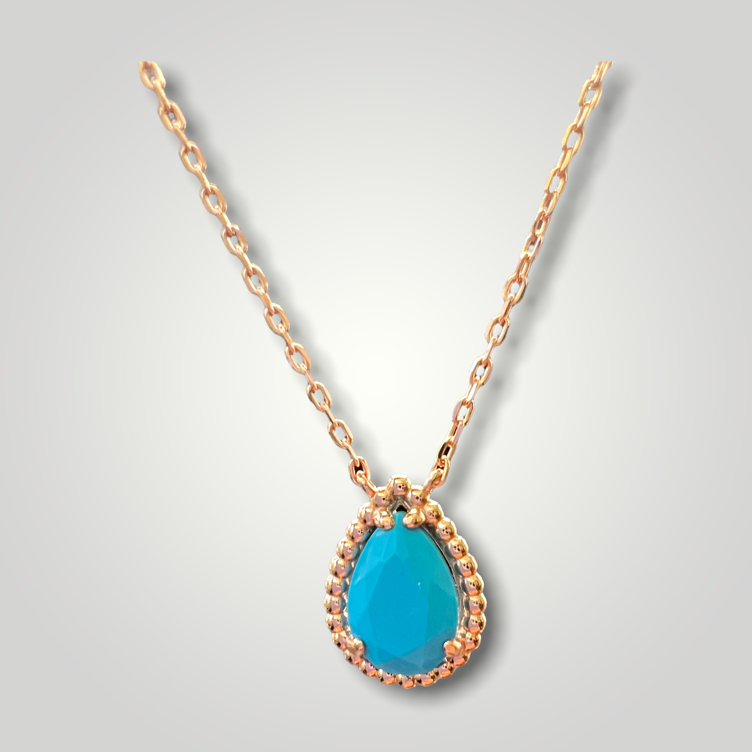 Blue, Red Pendant Sterling Silver Necklace