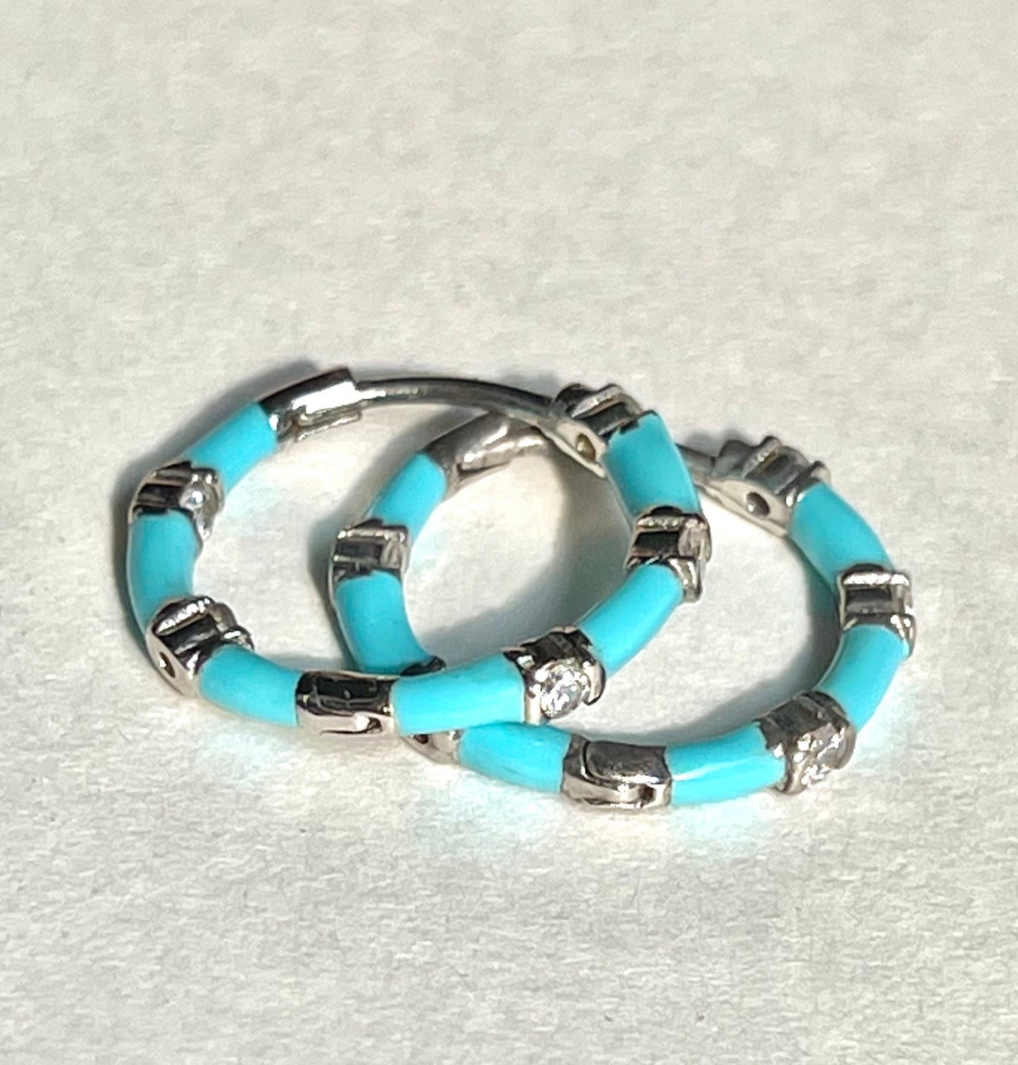 Hoop Sterling Silver Colored Earrings