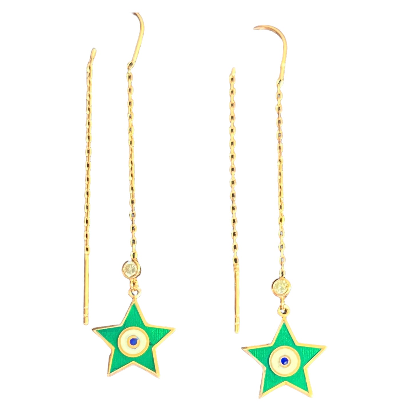 Star Silver Enamel Earrings