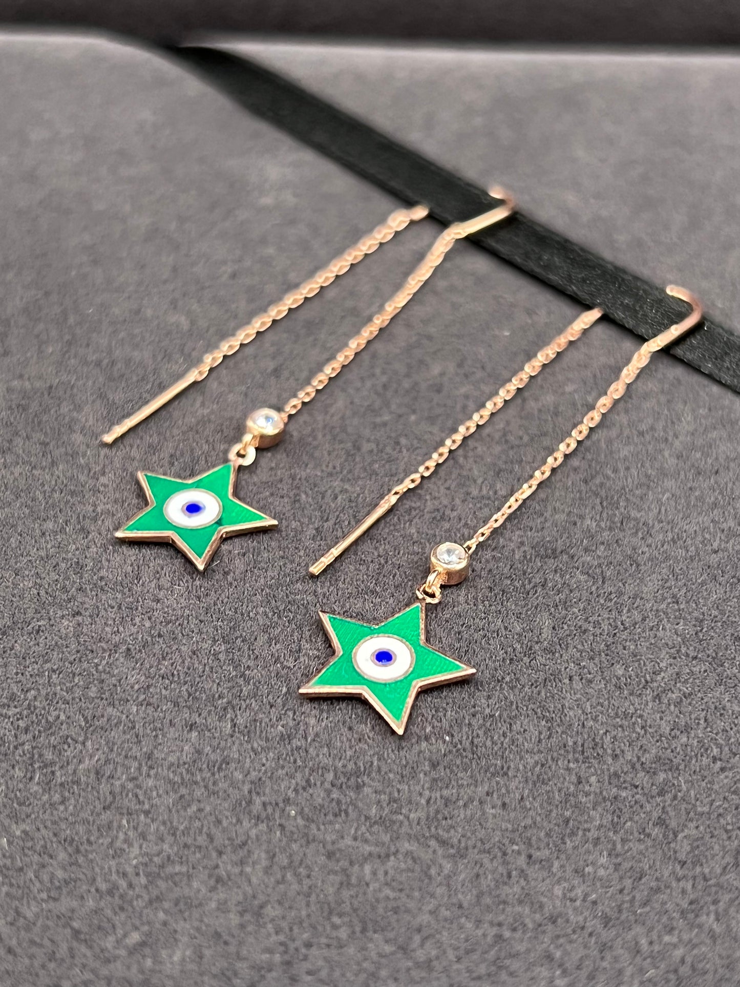 Star Silver Enamel Earrings
