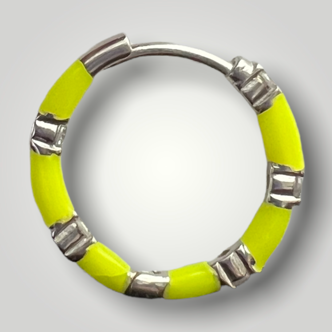 Hoop Sterling Silver Colored Earrings