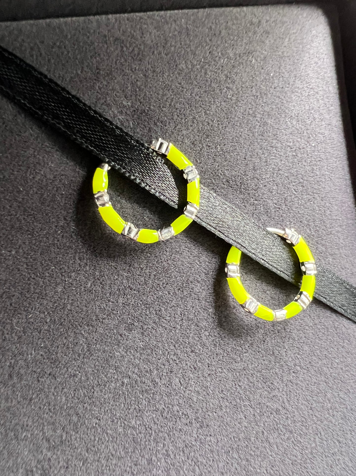 Hoop Sterling Silver Colored Earrings