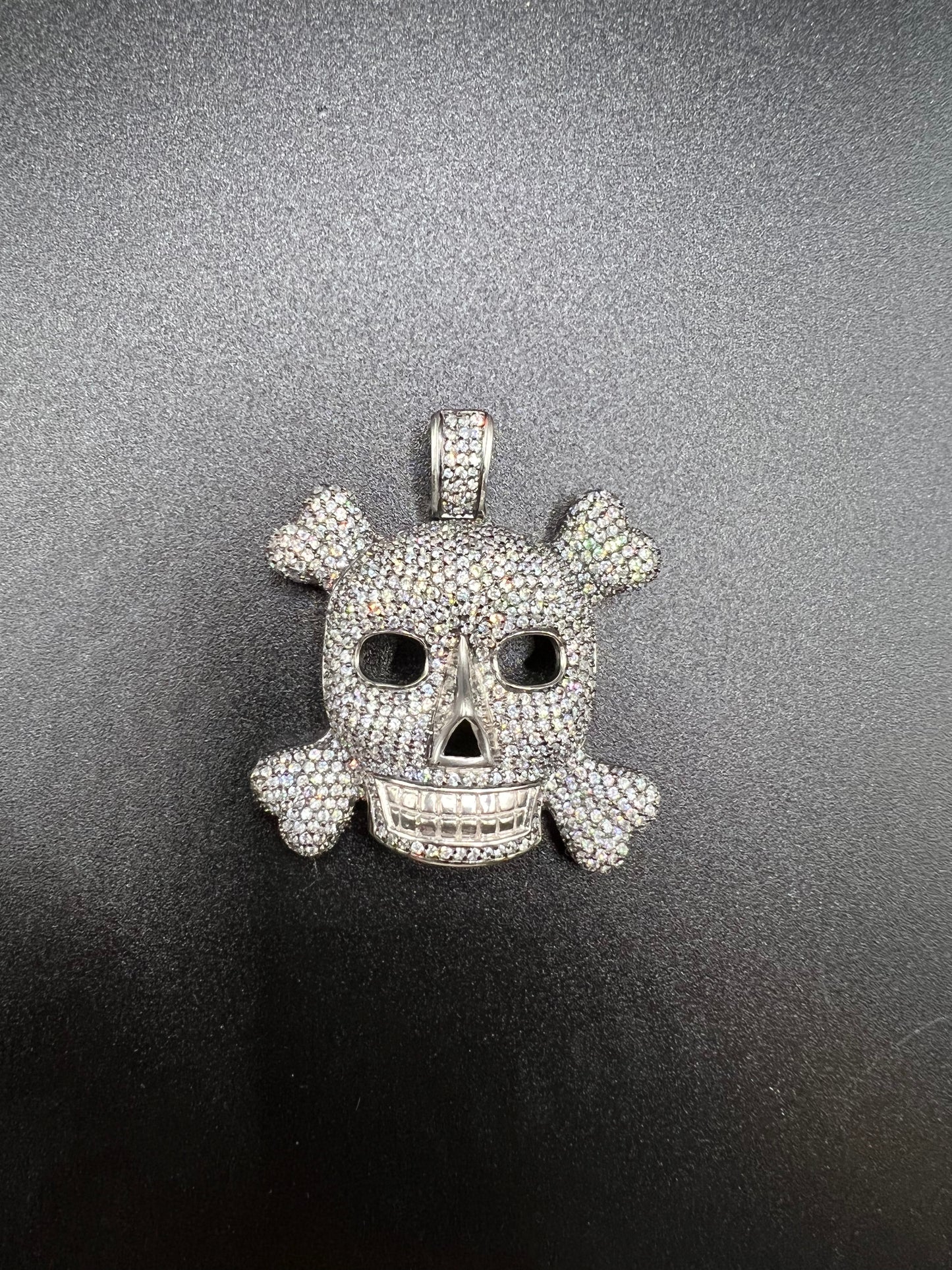 Diamonds Sterling Silver Skull