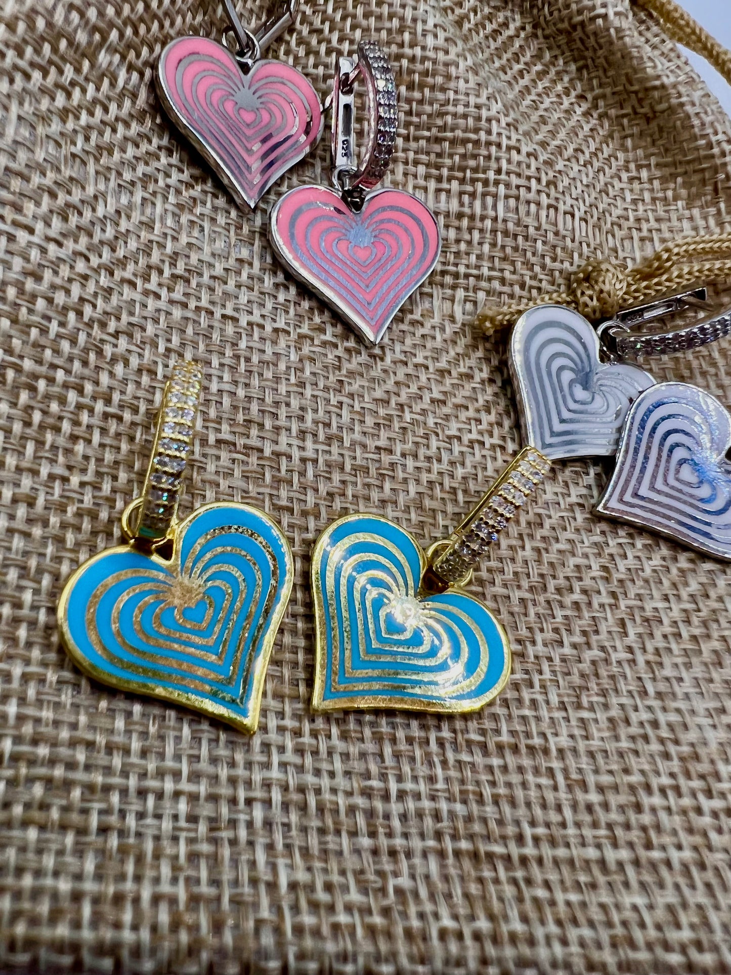 Enamel Sterling Silver Earrings