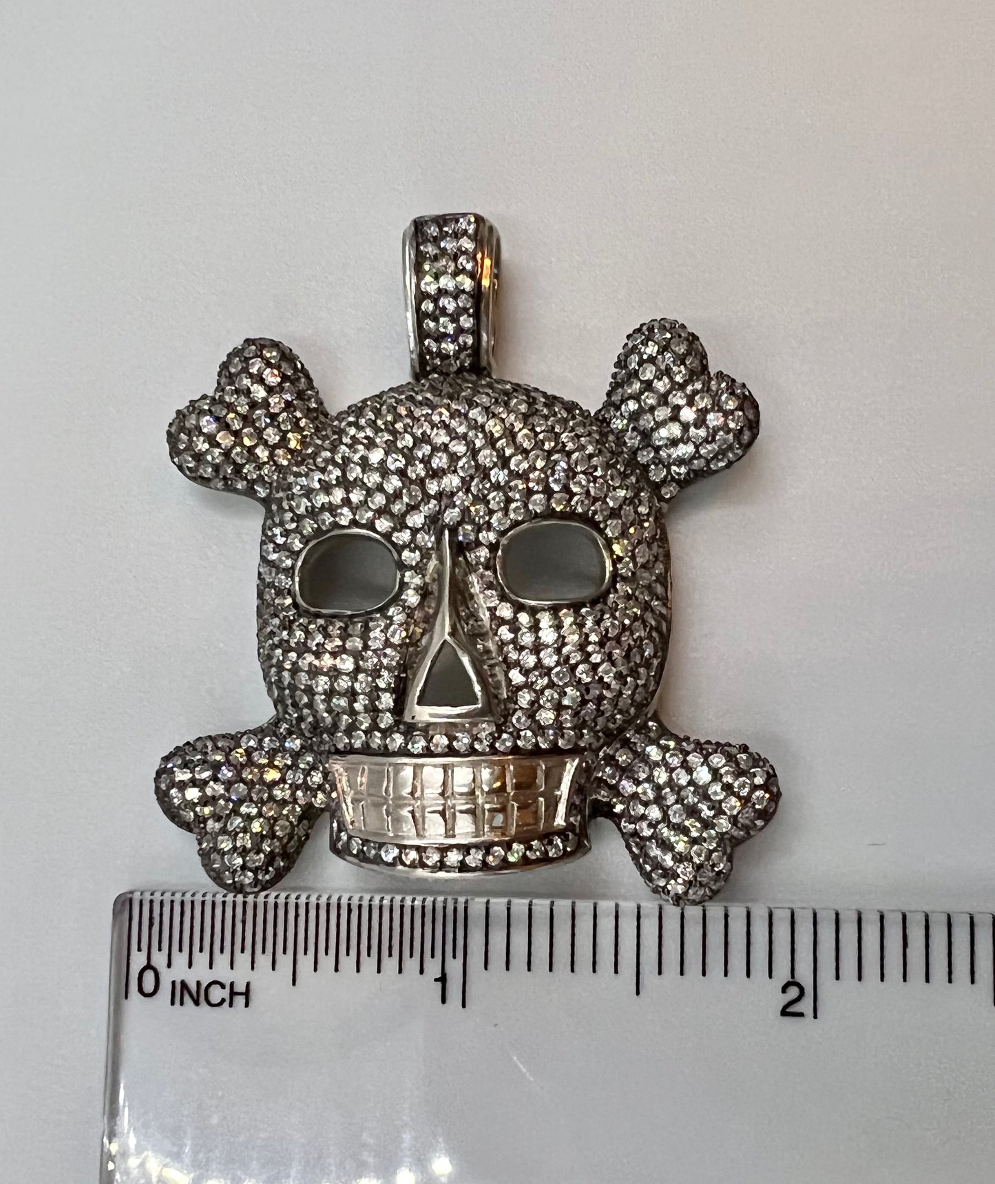 Diamonds Sterling Silver Skull