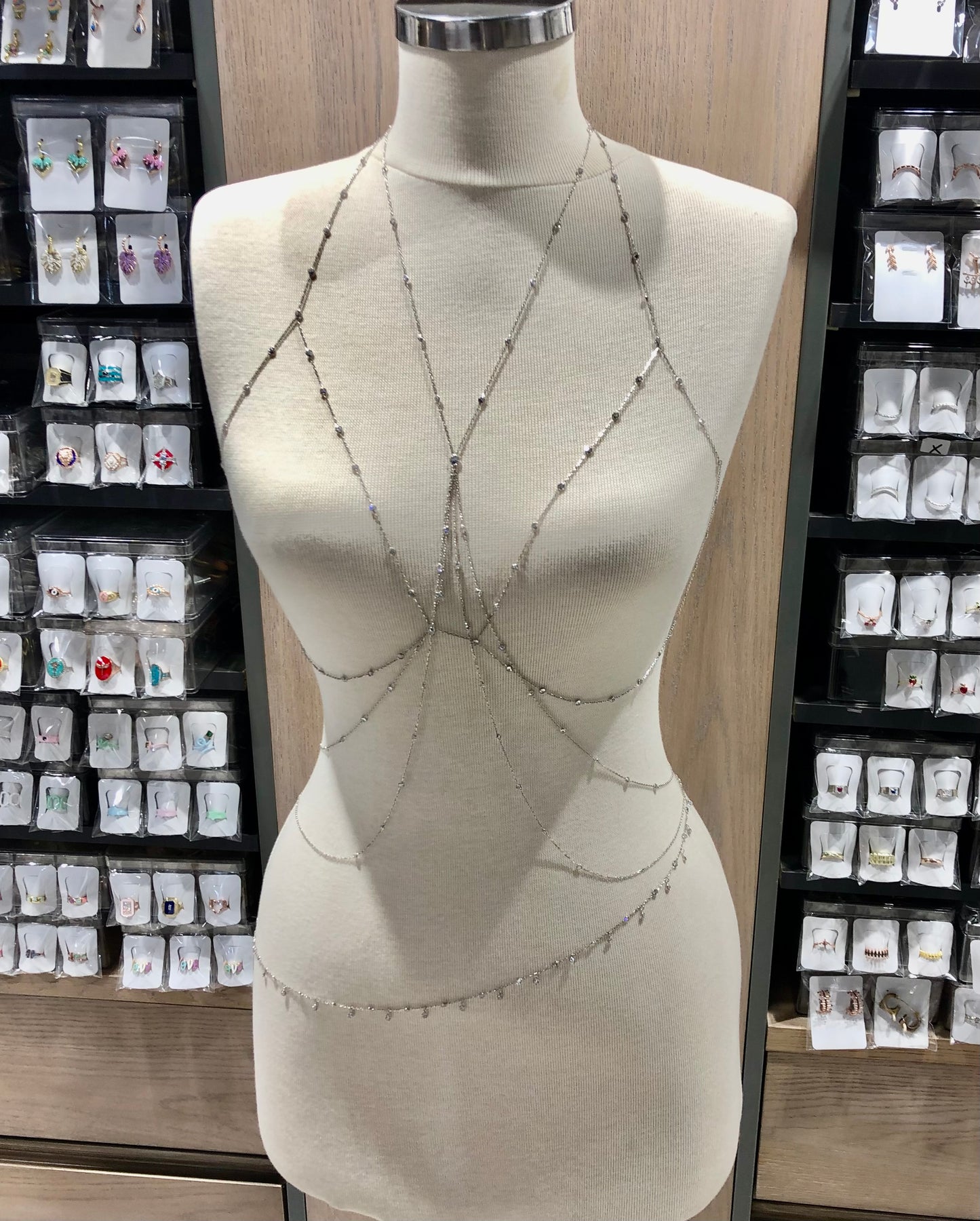 Around The Back Sterling Silver Body Chain Bracelet