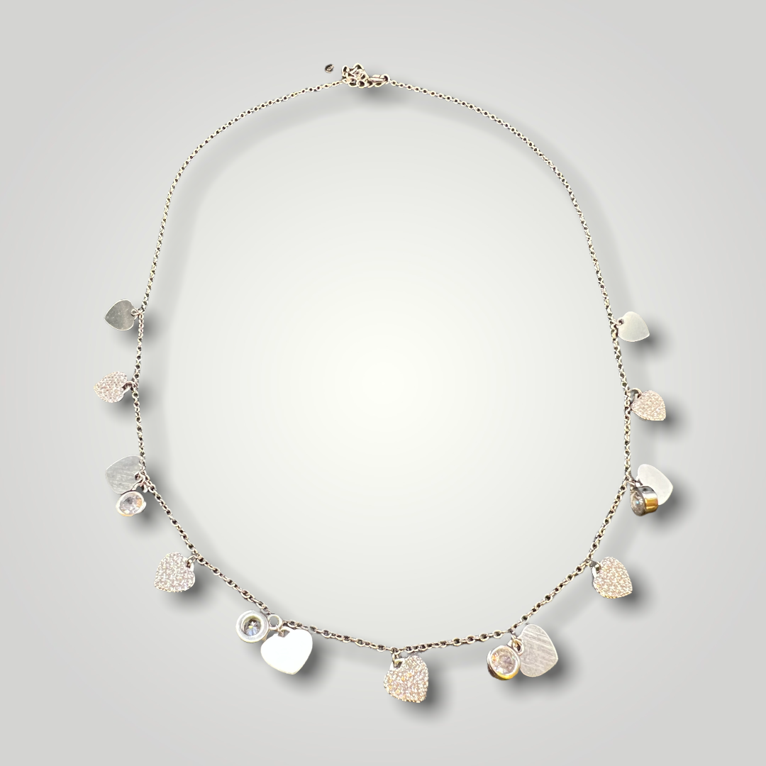 Hearts Of Luck Sterling Silver Necklace
