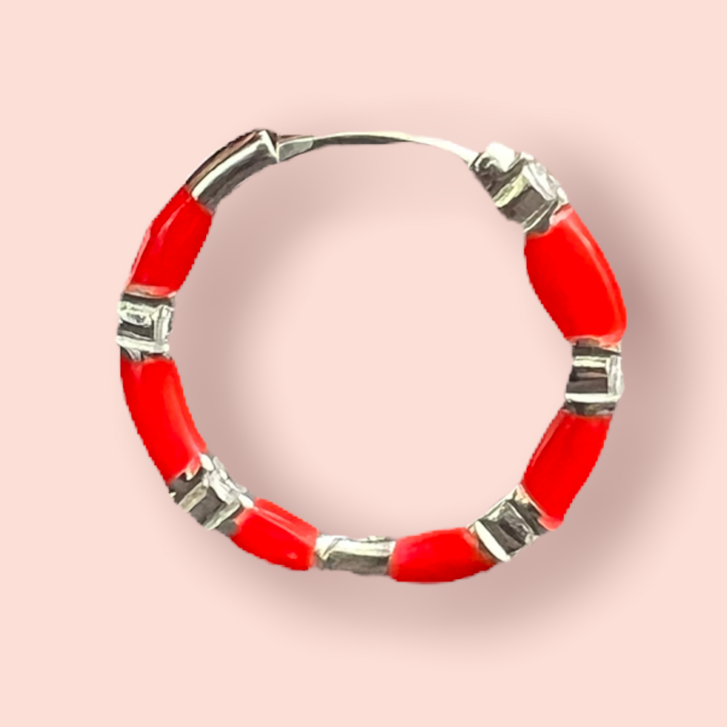 Hoop Sterling Silver Colored Earrings