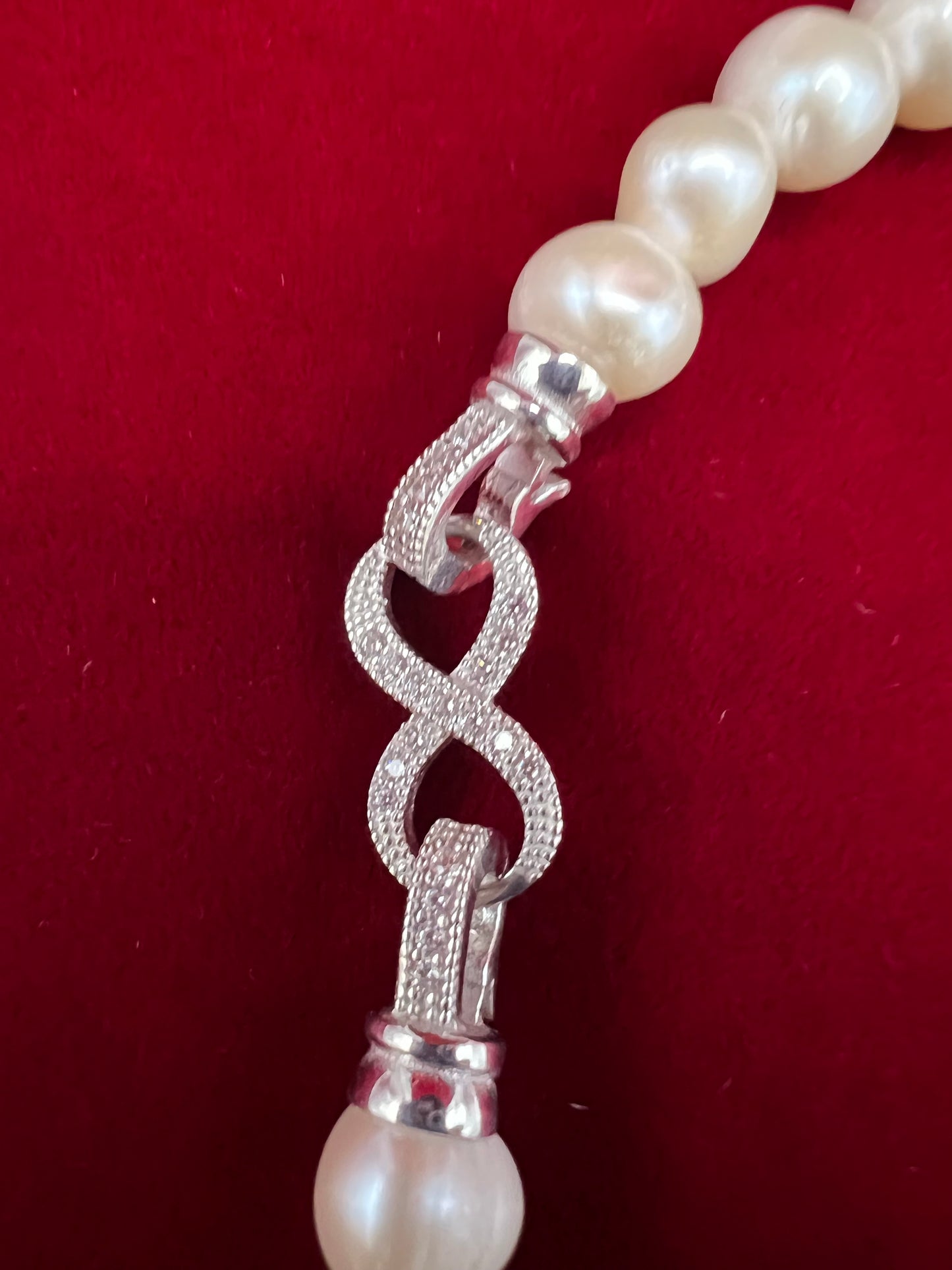 Real Pearl Necklace Sterling Silver Clasp